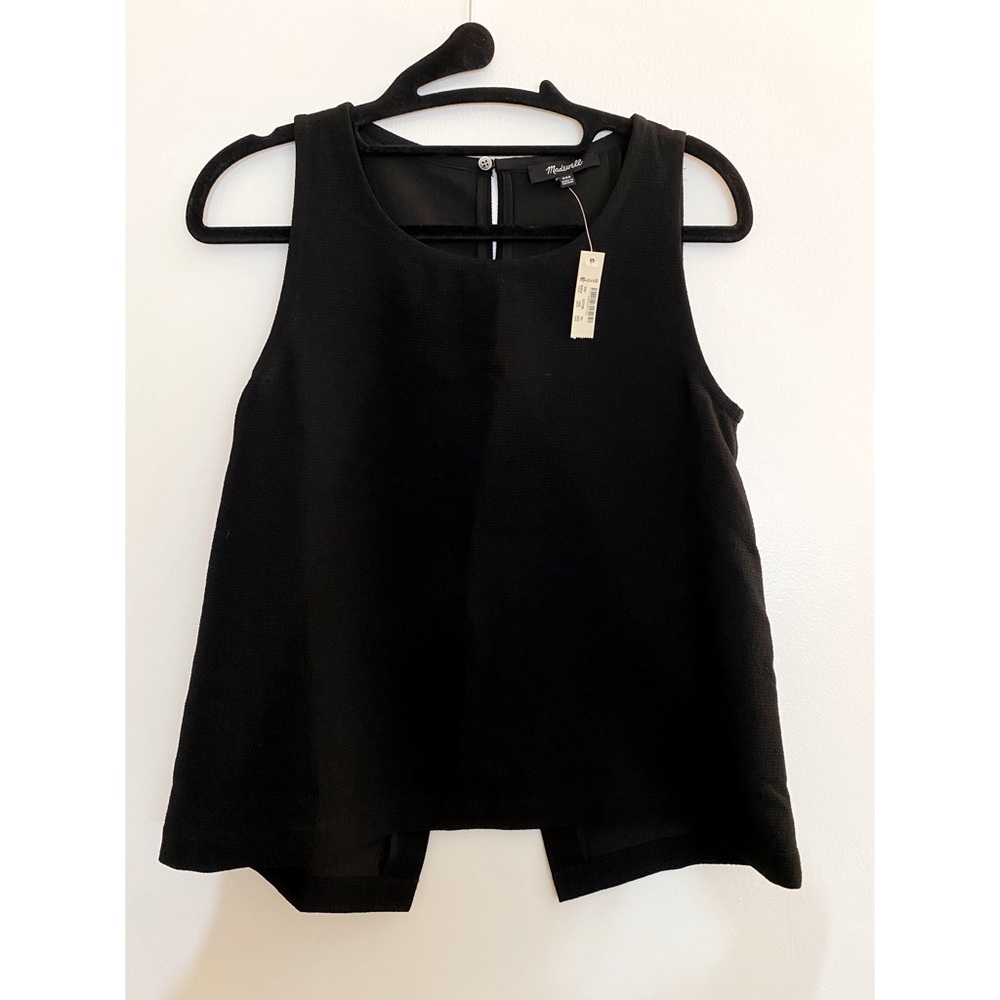 Madewell Black Shell tank w/ open split back, XXS